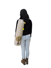 Load image into Gallery viewer, Yoga Mat Bag - Tree Of Life Embroidered - Beige & Yellow