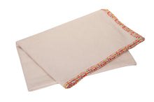 Load image into Gallery viewer, Yoga Blanket - Natural Cotton - Edged With Floral Print