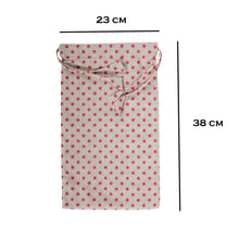 Load image into Gallery viewer, Travel Shoe Bag - Polka Dot Print - Beige & Magenta