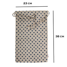 Load image into Gallery viewer, Travel Shoe Bag - Polka Dot Print - Beige & Blue