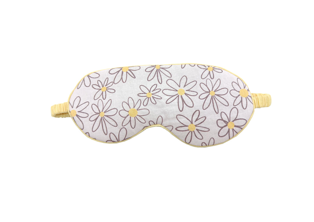 Eye Mask - Outline floral printed Eye mask with piping