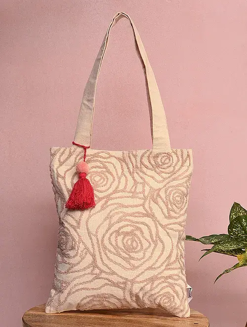 Kanyoga - Rose Embroidered Women's Stylish Tote Bag