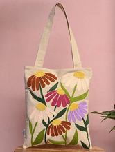 Load image into Gallery viewer, Kanyoga - Multi Floral Embroidered Women&#39;s Stylish Tote Bag
