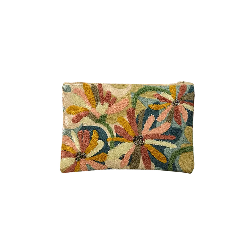 Kanyoga - Summer Bloom Aari Embroidered Pouch