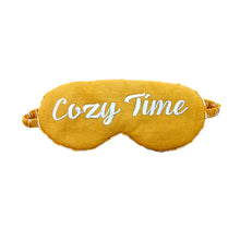 Load image into Gallery viewer, Eye Mask Filled With Dried Lavender Flower - Cotton Typographic &quot;Cozy Time&quot; Embroidered
