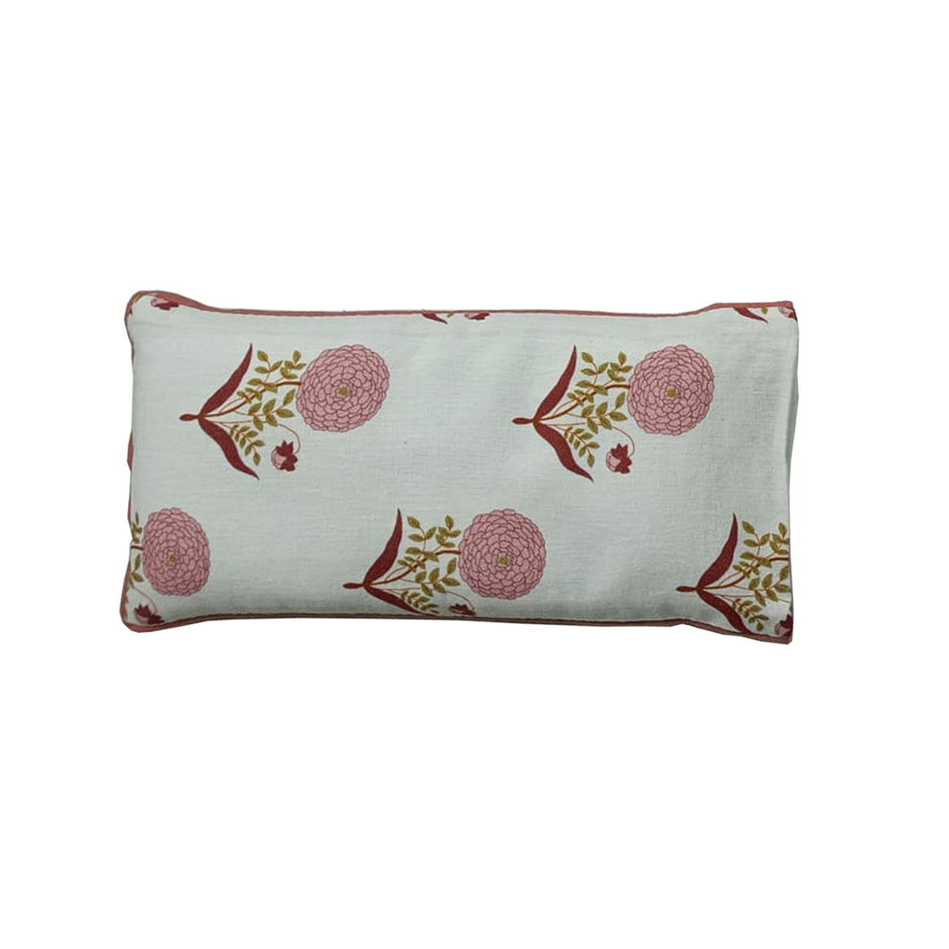 Eye Pillow Filled with Flaxseed - Floral Buta printed Eye Pillow with piping