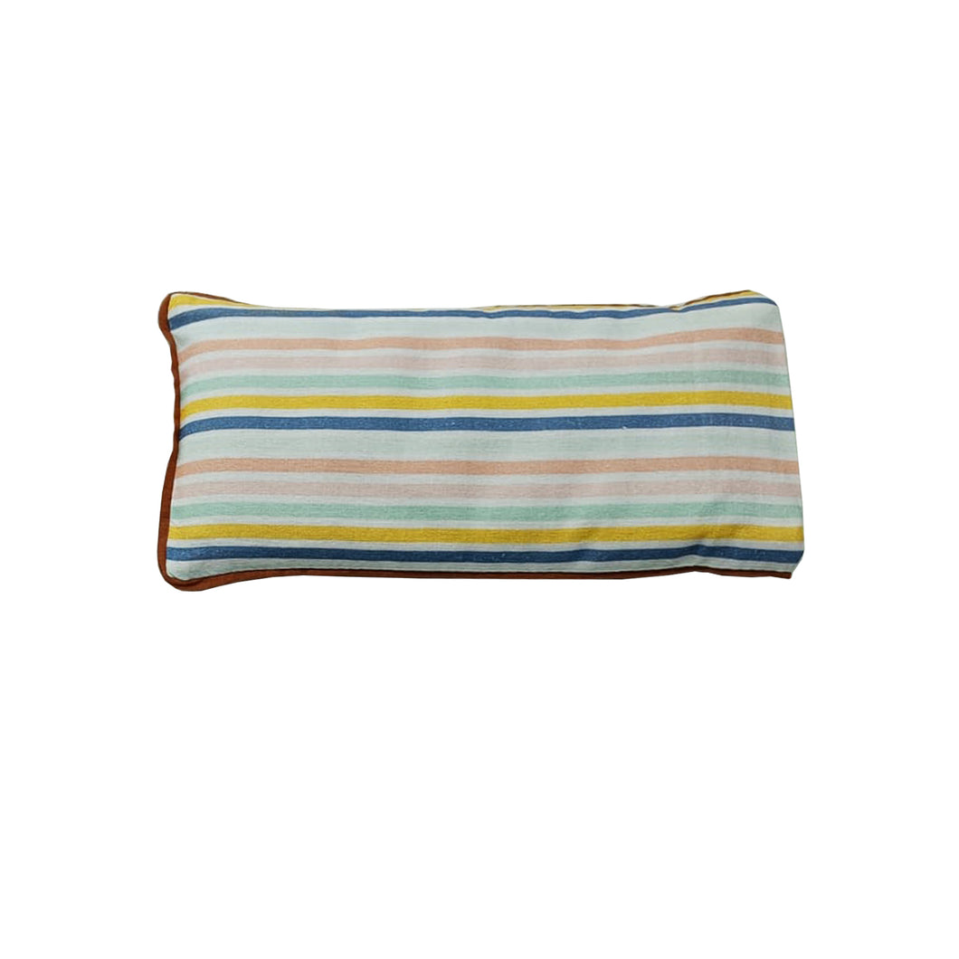 Eye Pillow Filled with Flaxseed - Multicolor Stripe printed Eye Pillow with piping