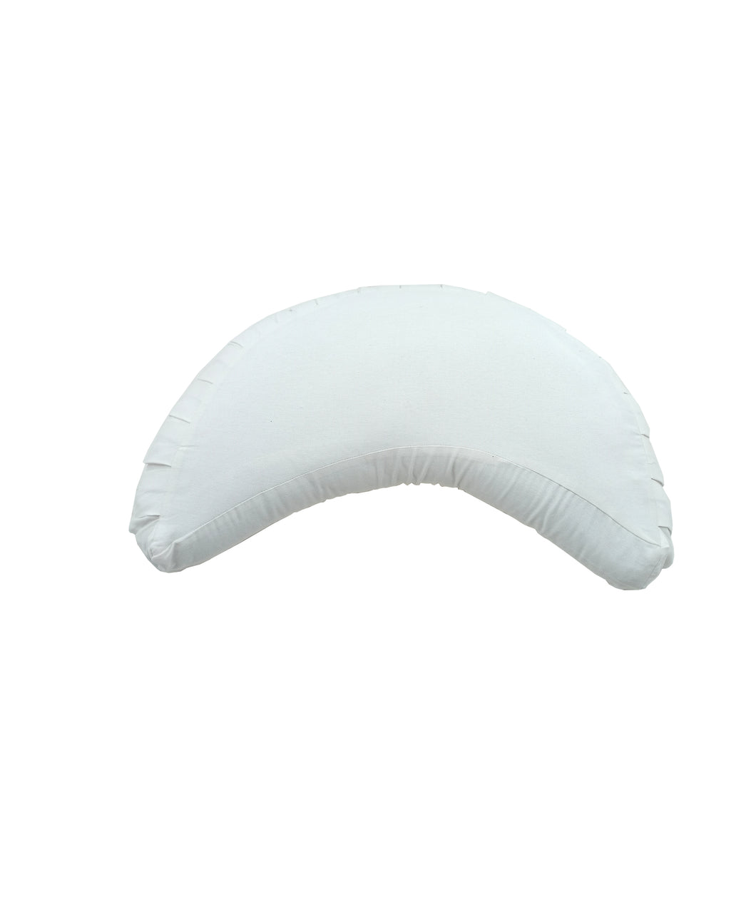 Meditation Cushion Crescent Shaped Zafu Filled With Buckwheat Hulls - Solid White