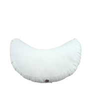 Load image into Gallery viewer, Meditation Cushion Crescent Shaped Zafu Filled With Buckwheat Hulls - Solid White
