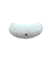 Load image into Gallery viewer, Meditation Cushion Crescent Shaped Zafu Filled With Buckwheat Hulls - Solid White
