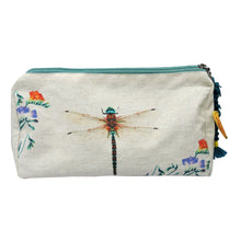 Load image into Gallery viewer, Utility/Cosmetic Pouch Bag - Dragonfly Print - Multicolor
