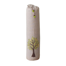 Load image into Gallery viewer, Yoga Mat Bag - Tree Of Life Embroidered  - Beige &amp; Light Green
