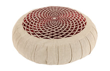 Load image into Gallery viewer, Meditation Cushion Zafu With Buckwheat Hulls Filled - Mandala Illusion Embroidered

