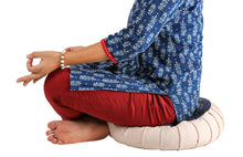 Load image into Gallery viewer, Meditation Cushion Zafu With Buckwheat Hulls Filled - Mandala Geometric Embroidered
