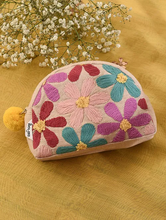Load image into Gallery viewer, Kanyoga - Half moon multi color embroidered pouch
