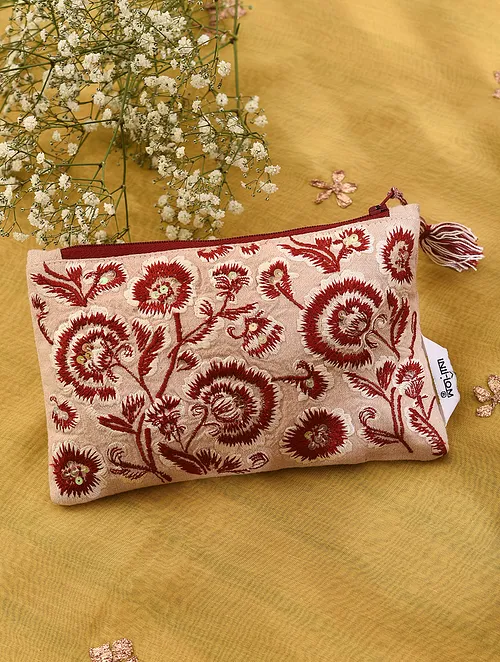Kanyoga - Floral sequins embroidered pouch