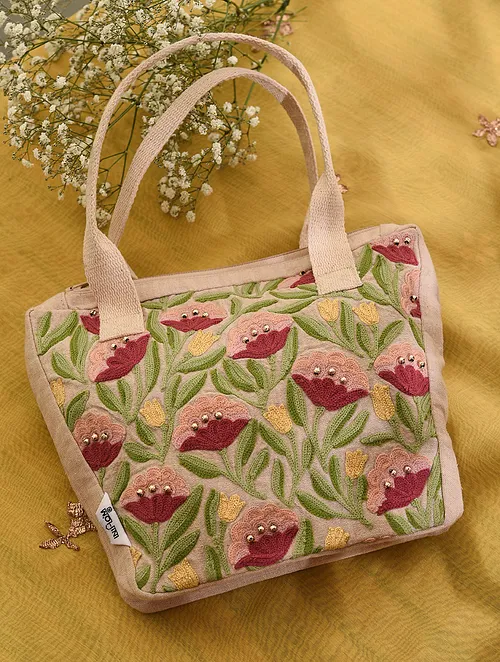 Kanyoga - Multi color beaded embroidered hand bag