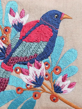 Load image into Gallery viewer, Kanyoga - Bird embroidered pouch  with touch of sequins and beads
