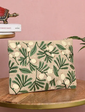 Load image into Gallery viewer, Kanyoga - Leaf embroidered pouch  with touch of sequins and cut dana
