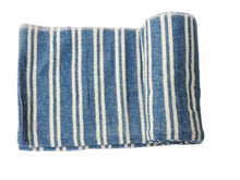 Load image into Gallery viewer, Yoga Blanket - Natural Cotton - Blue &amp; White Stripes

