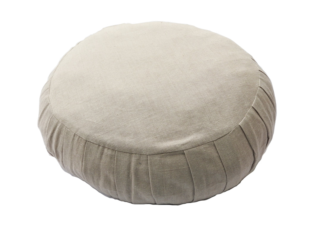 Meditation Cushion Zafu With Buckwheat Hulls Filled - Solid Beige