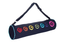 Load image into Gallery viewer, Yoga Mat Bag with Seven Colorful Chakra Embroidered - Dark Blue
