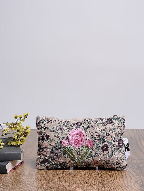 Kanyoga Cotton Floral Printed & Embroidered Women's Hand Bag Clutch