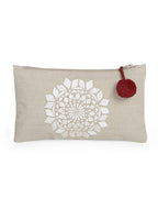 Kanyoga Cotton Mandala Embroidered Multipurpose Clutch Utility Pouch For Women With Stylish Tassles