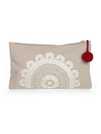 Kanyoga Cotton Mandala Embroidered Multipurpose Clutch Utility Pouch For Women With Stylish Tassles