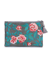 Load image into Gallery viewer, Kanyoga Embroidered Poly Dupion Pouch With Tassel Attached For Women
