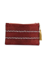 Load image into Gallery viewer, Kanyoga Embroidered Satin Pouch With Tassel Attached For Women
