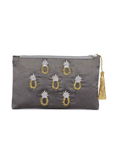 Load image into Gallery viewer, Kanyoga Embroidered Satin Pouch With Tassel Attached For Women
