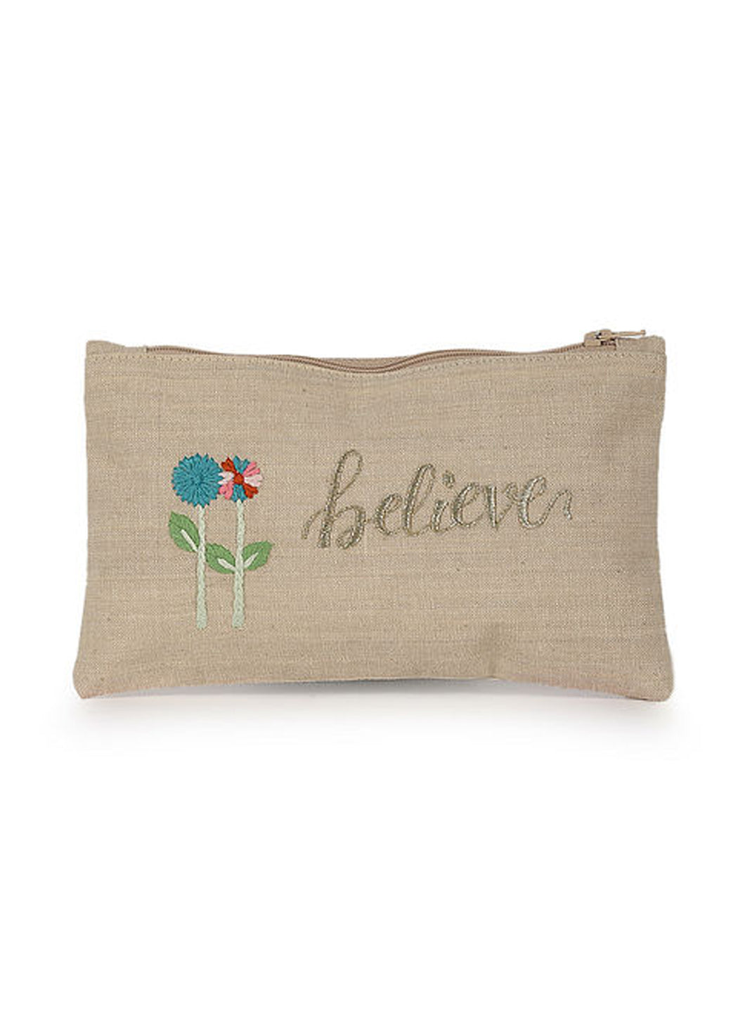 Kanyoga Cotton Pouch With ‘Believe’ Embroidered For Women