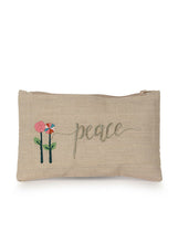 Load image into Gallery viewer, Kanyoga Cotton Pouch With ‘Peace’ Embroidered For Women
