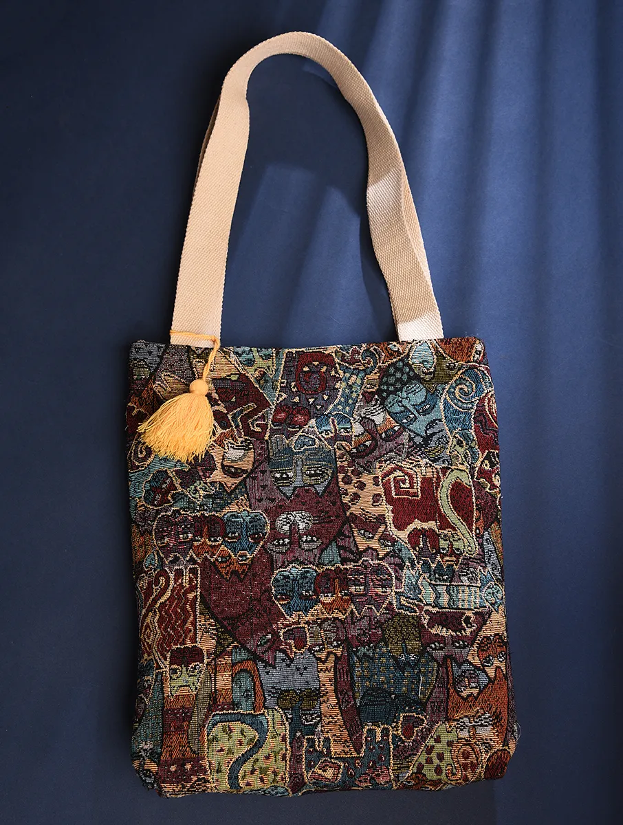 Abstract Design Small Tote Bag - Multi Colour