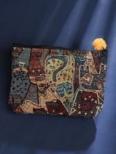 Load image into Gallery viewer, Kanyoga - Abstract Pouch with Pom-Pom
