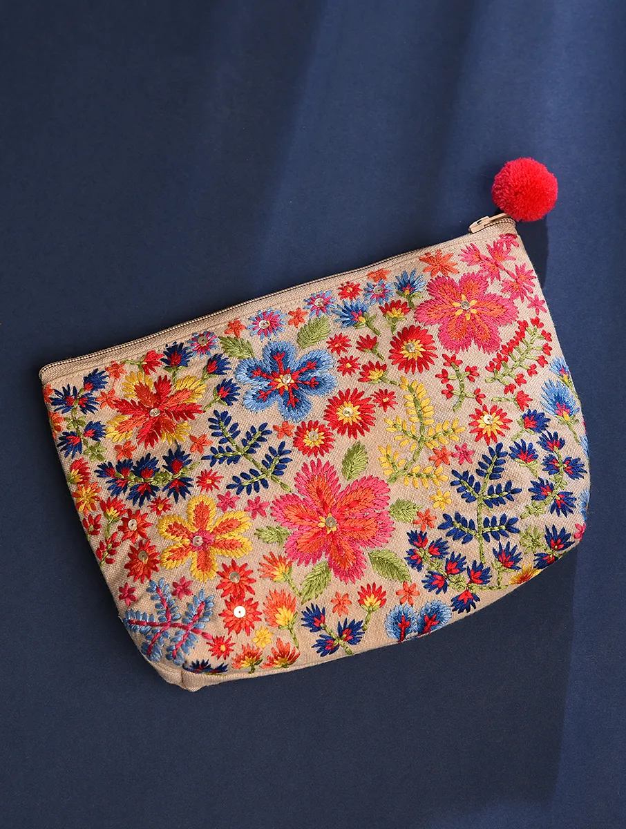 Kanyoga - Embroidered Pouch with Pom-Pom