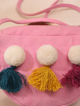 Load image into Gallery viewer, Kids Sling Bag with Tassels &amp; Pom Pom
