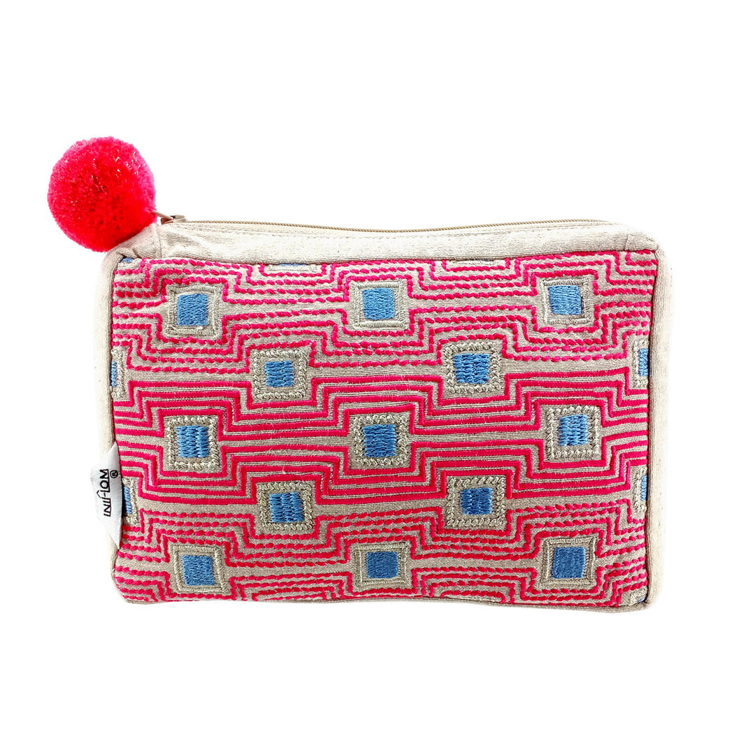 Kanyoga - Decorative geomatrial embroidered pouch