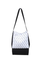 Load image into Gallery viewer, Cotton Ikat Printed Bag With Bottom Mat Holder - Black &amp; White
