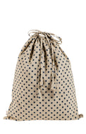 Travel Laundry Bag - Polka Dot Print - Beige & Blue