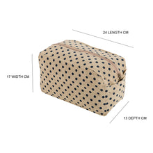 Load image into Gallery viewer, Utility/Cosmetic Pouch Bag - Polka Dot Print - Beige &amp; Blue
