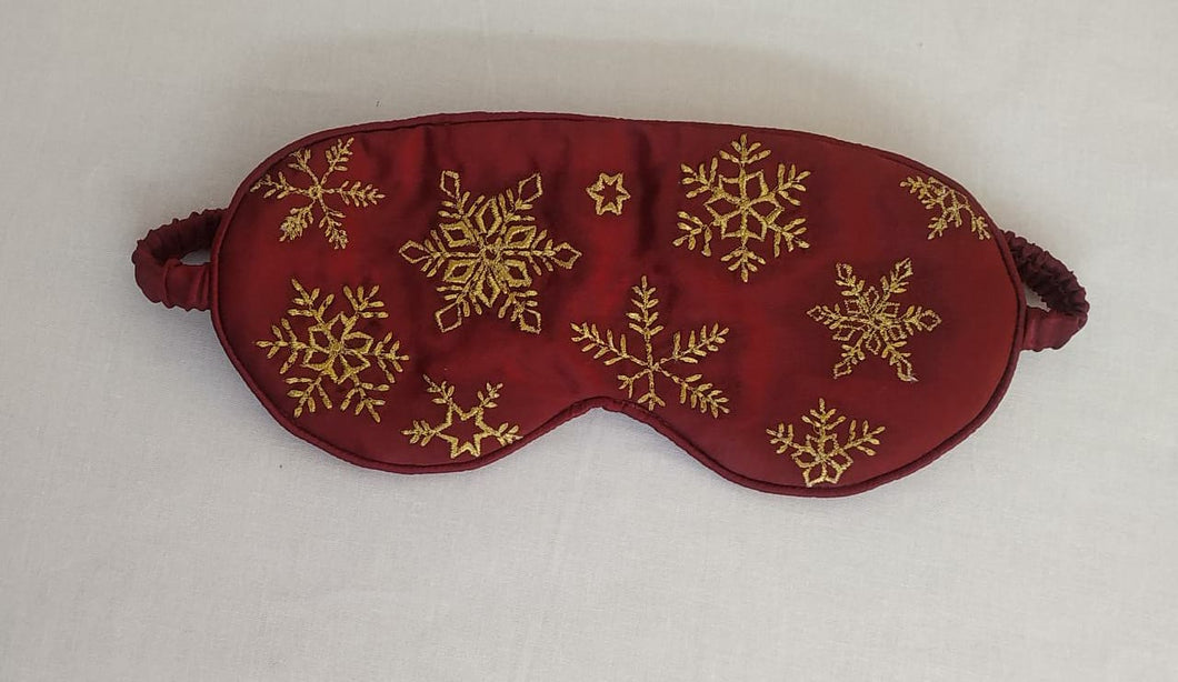 Eye Mask - Christmas Snow flake Embroidery