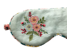 Load image into Gallery viewer, Eye Mask Filled With Dried Lavender Flower - Cotton With Floral Embroidered
