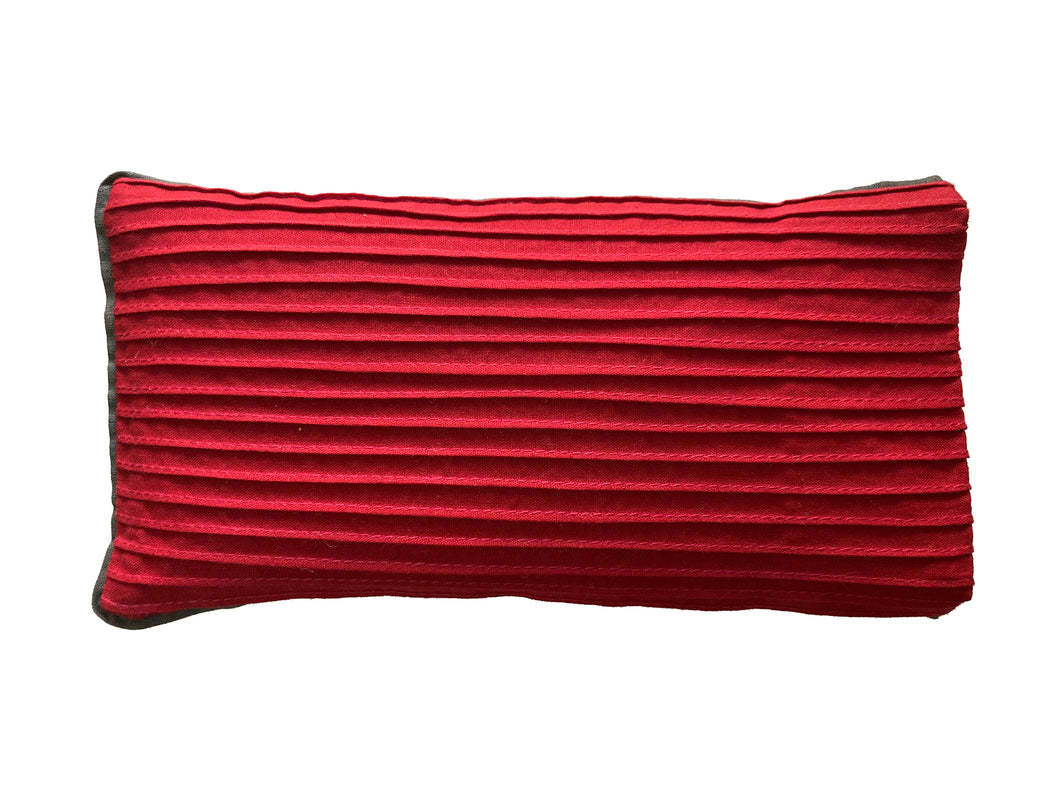 Eye Pillow Filled With Lavender & Flaxseed - Red (Pleated)