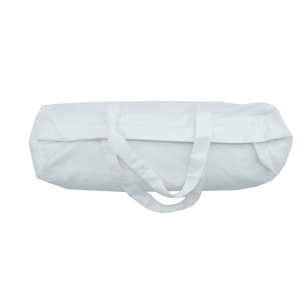 Buckwheat Hull Bolster with Carry Bag - Solid - White