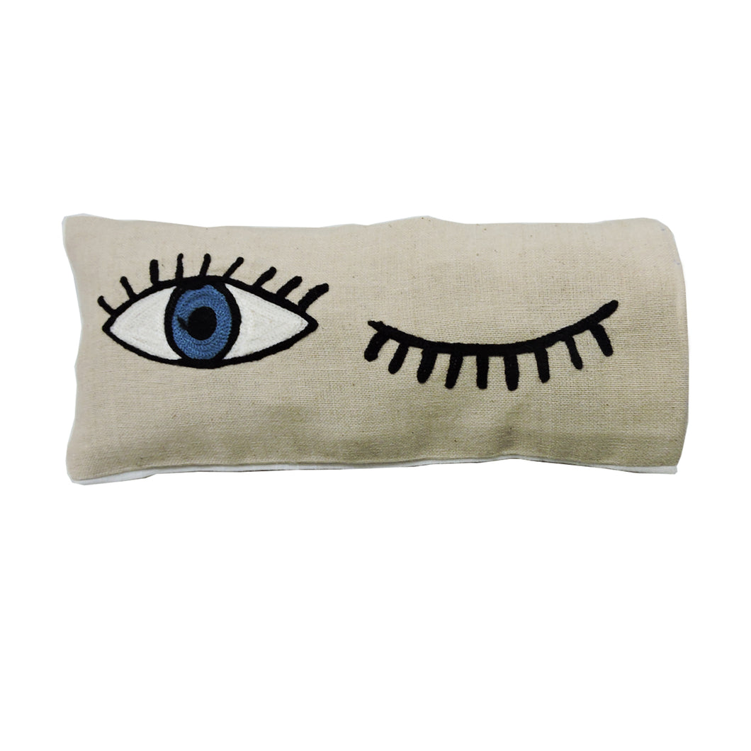 Eye Pillow Filled With Lavender & Flaxseed - Evil Eye Embroidered