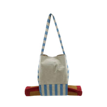 Load image into Gallery viewer, &quot;LOVE YOGA&quot; Embroidered with stripe print Cotton Tote Bag With Bottom Mat Holder - Multi color
