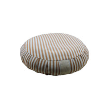 Load image into Gallery viewer, Meditation Cushion Zafu With Buckwheat Hulls Filled - Stripe Print - Beige &amp; Multi
