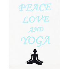 Load image into Gallery viewer, Tote Bag with &quot;Love, Peace &amp; Yoga&quot; Embroidered - Multicolor
